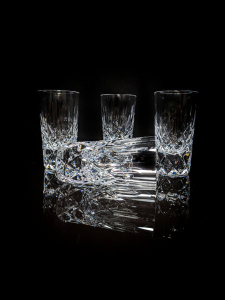 Faberge Vodka Clear Crystal Shot Glasses  Set of 4 NIB