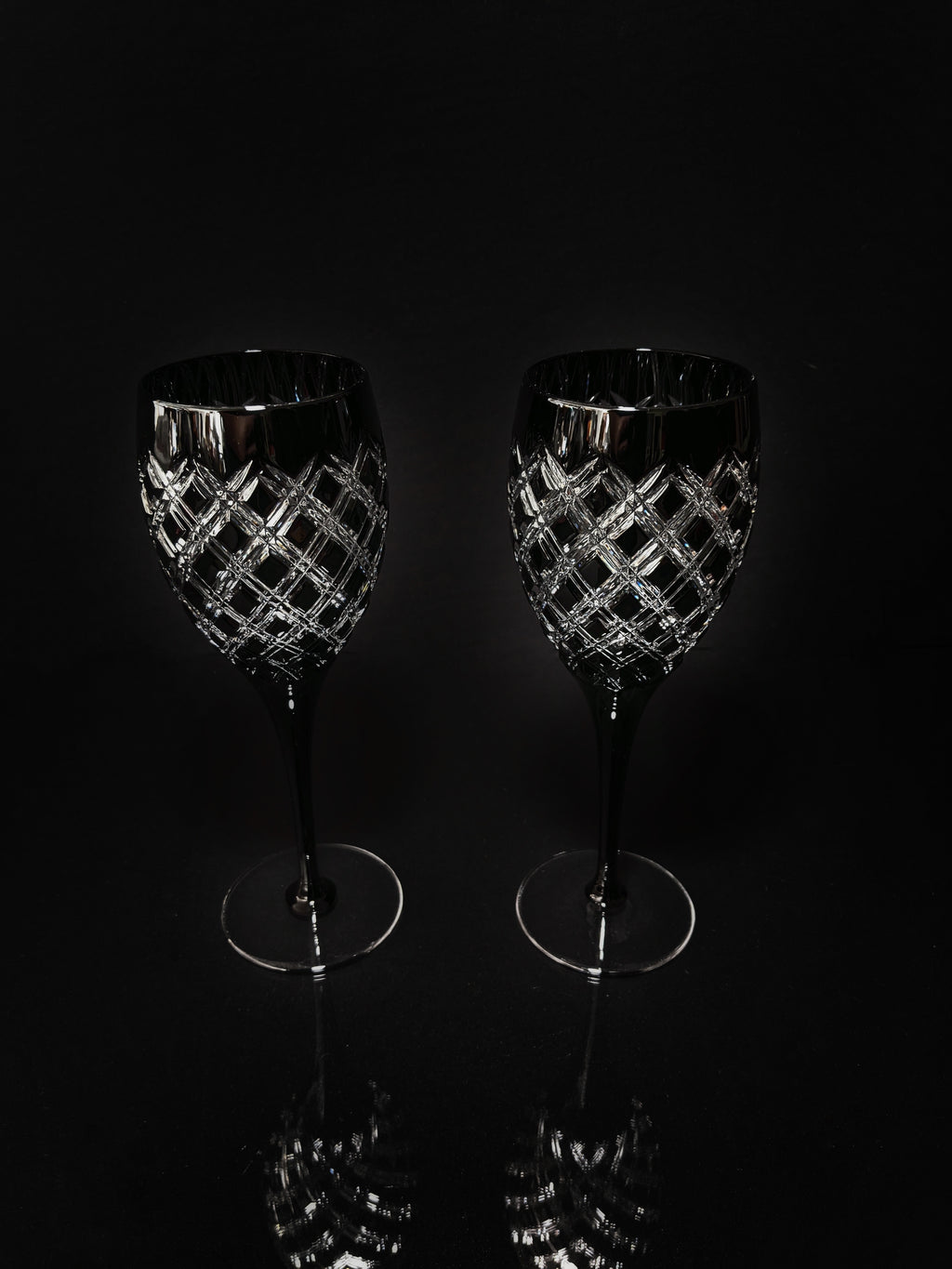 AJKA Athenee Black Onyx Crystal Goblets