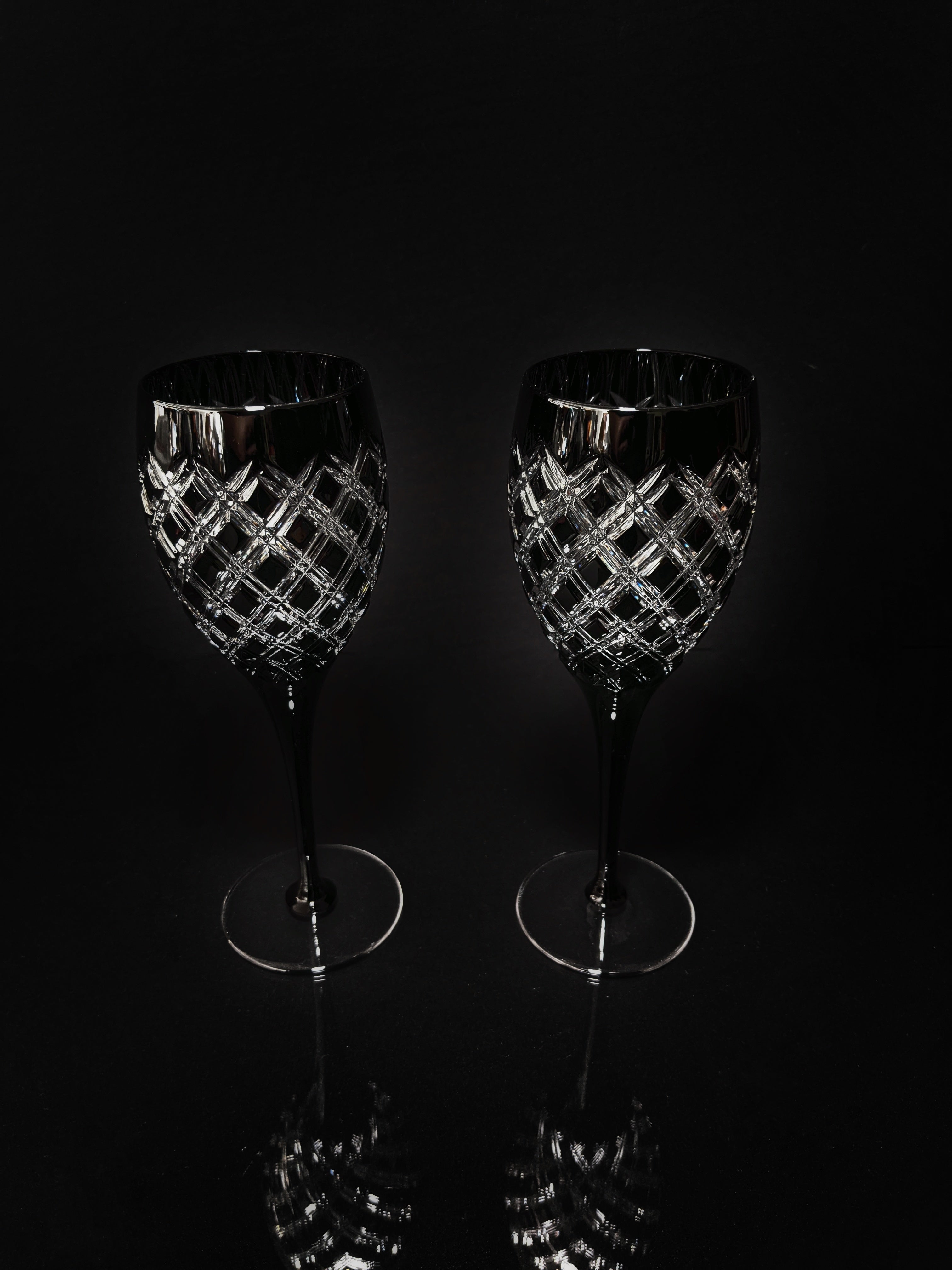 AJKA Athenee Black Onyx Crystal Goblets