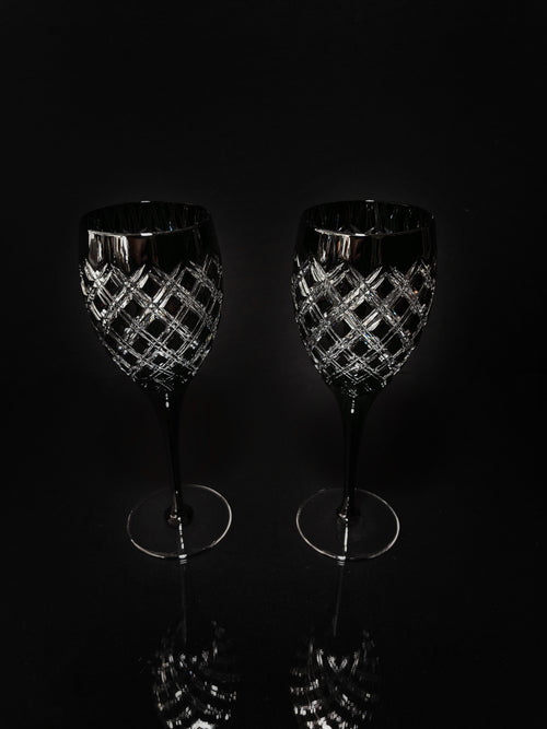 AJKA Athenee Black Onyx Crystal Goblets