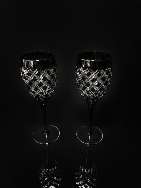 AJKA Athenee Black Onyx Crystal Goblets