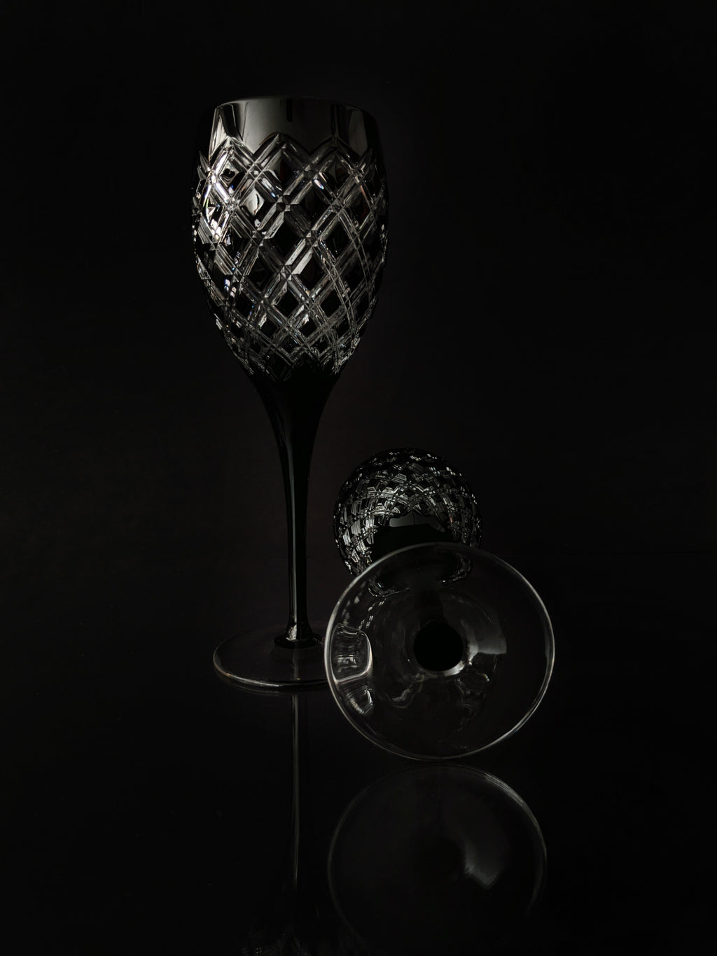 AJKA Athenee Black Onyx Crystal Goblets