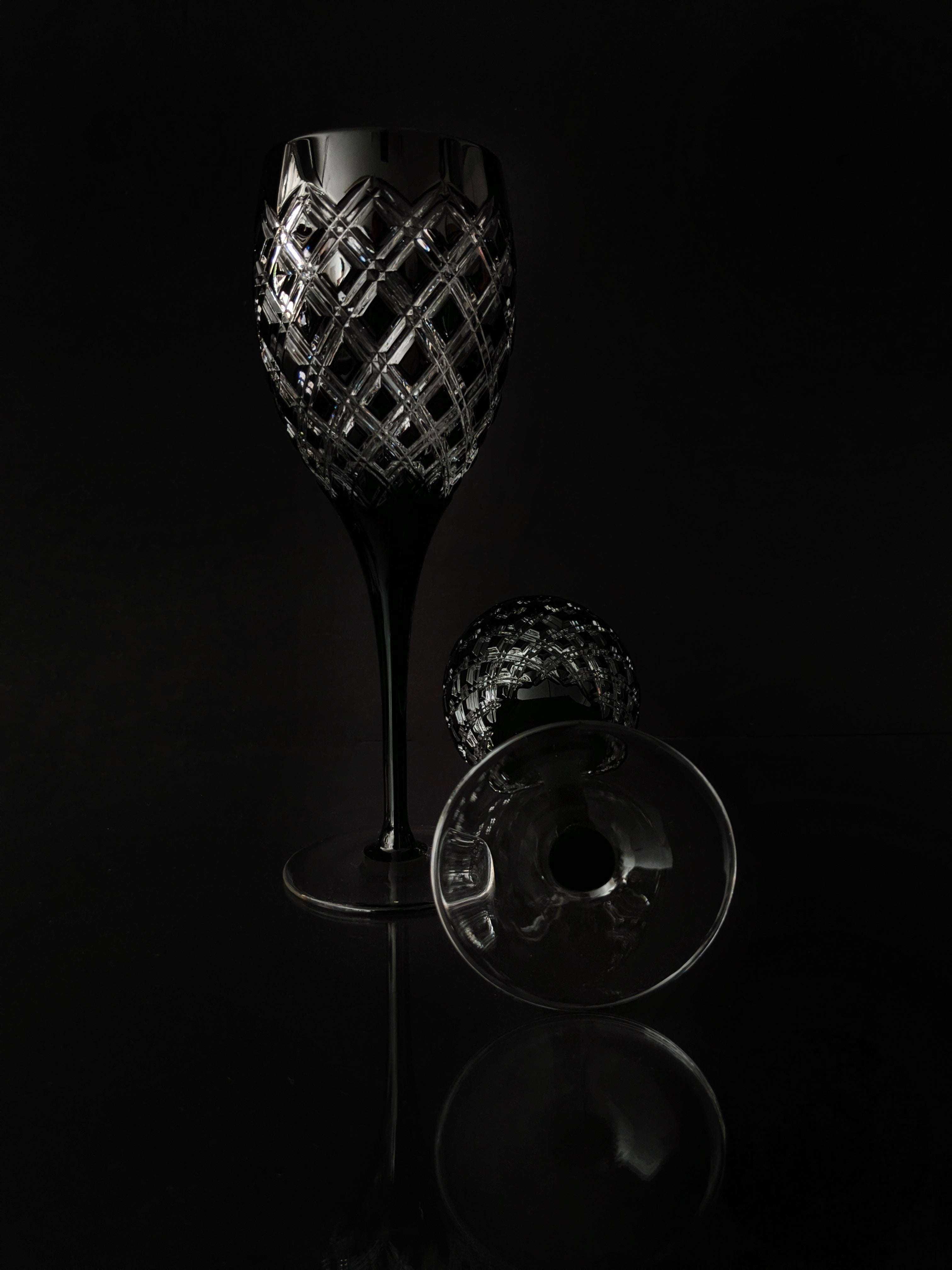 AJKA Athenee Black Onyx Crystal Goblets