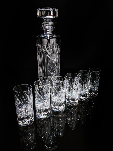 Faberge Monte Carlo  Crystal Vodka Decanter with 6 shot glasses