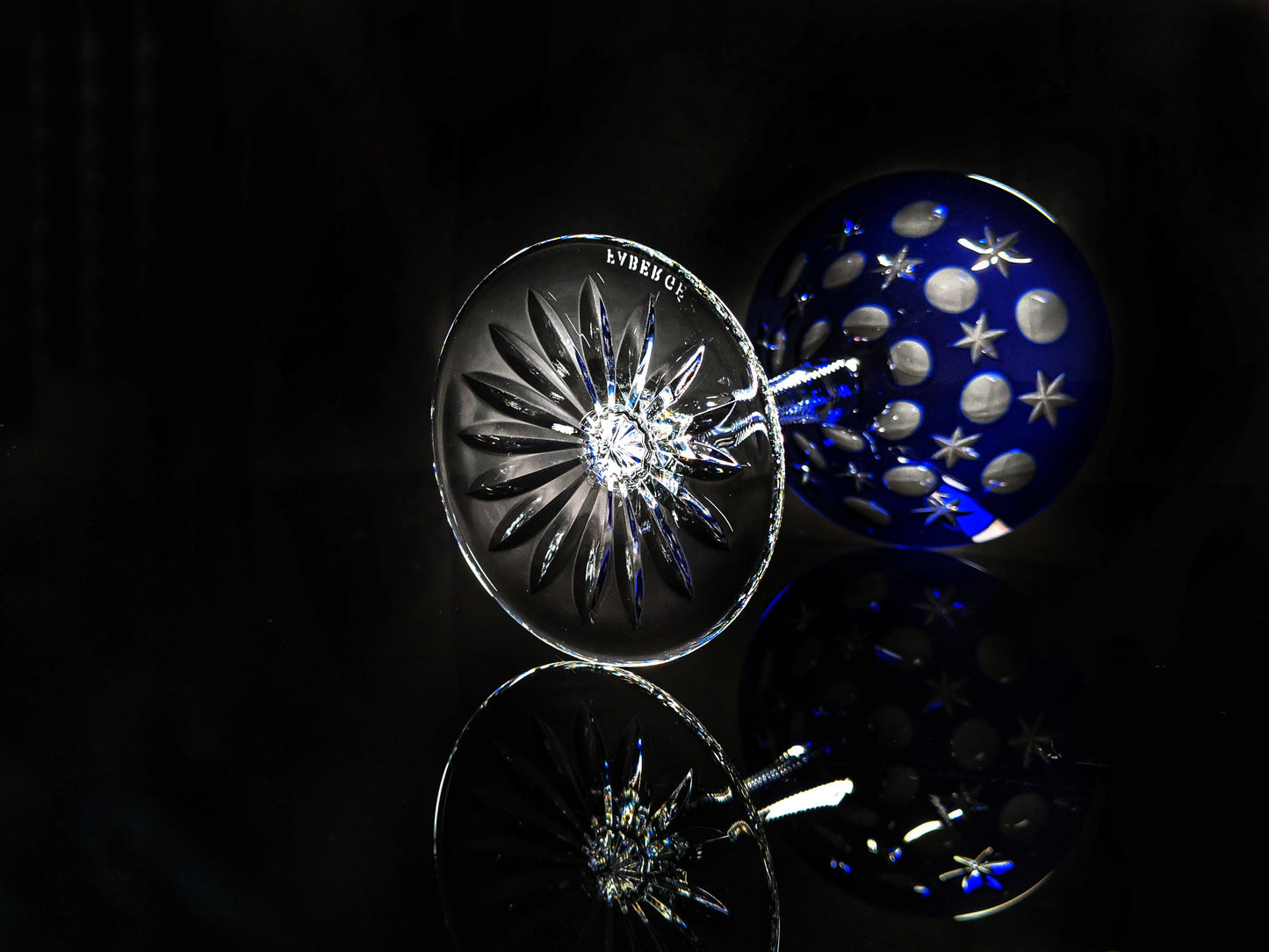 Faberge  Na Zdorovye Cobalt Blue Crystal Martini Glass
