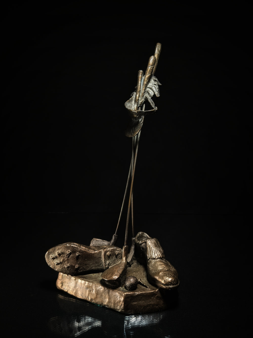 Mark Hopkins Golf Series "Clubs" Bronze Sculpture — Made in USA