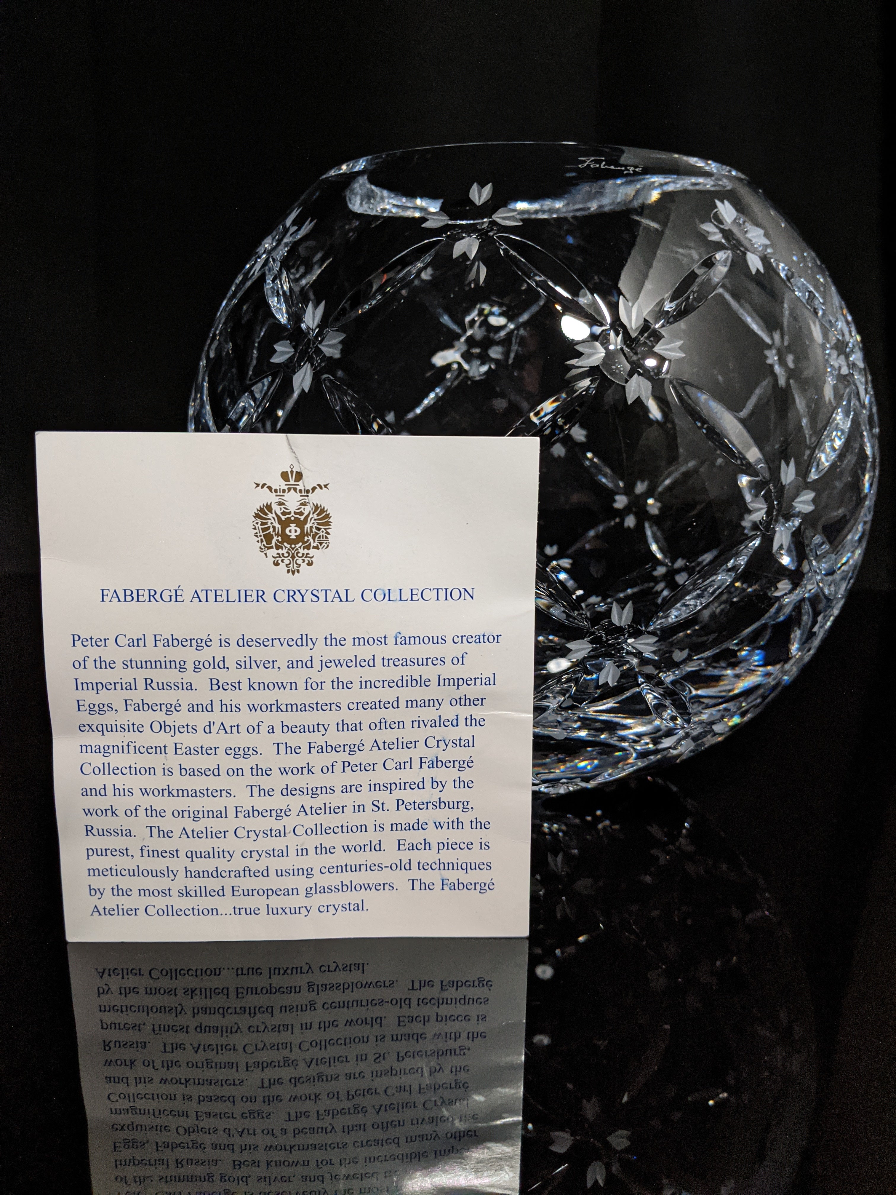 Faberge  Crystal Collection Bowl NIB