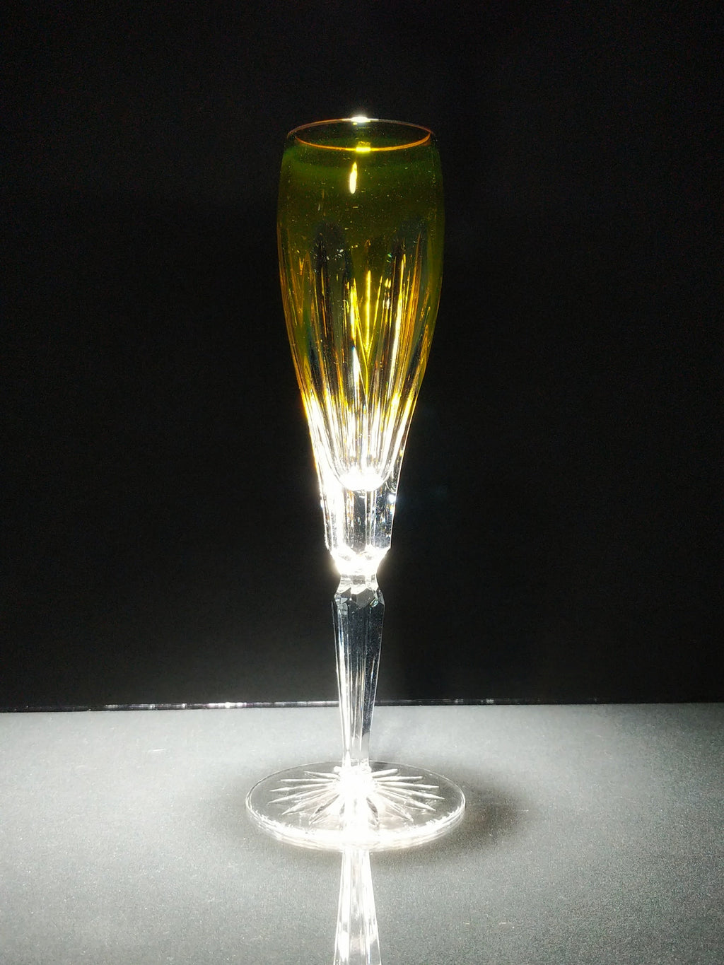 Faberge Lausanne Crystal Colored Champagne Flutes