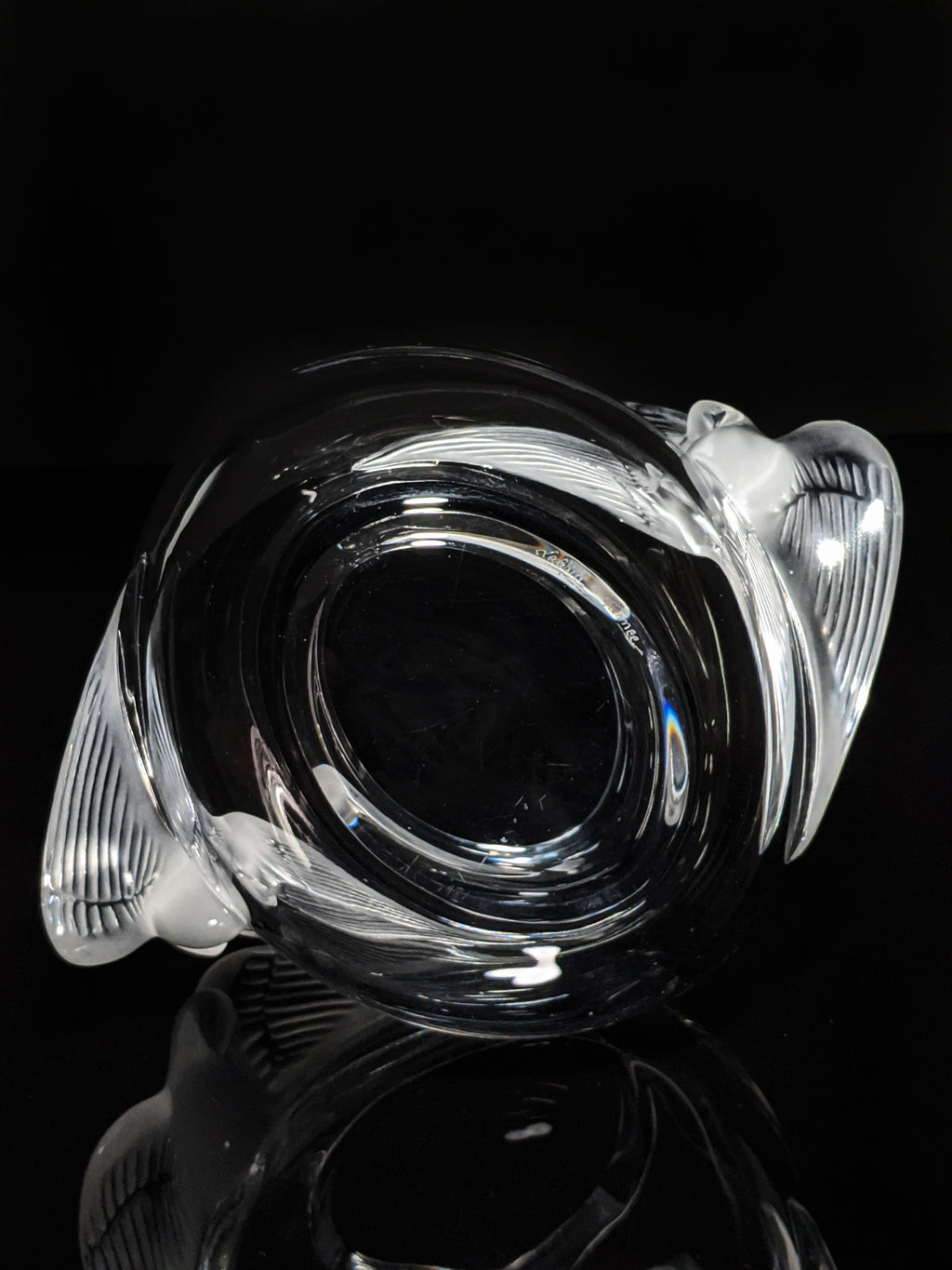 Lalique Crystal "Adelaide" Dove Bird Bowl