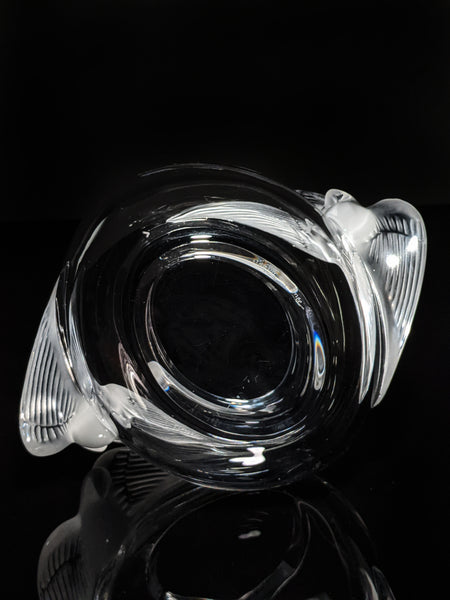 Lalique Crystal Glass "Adelaide" Dove Bird Bowl