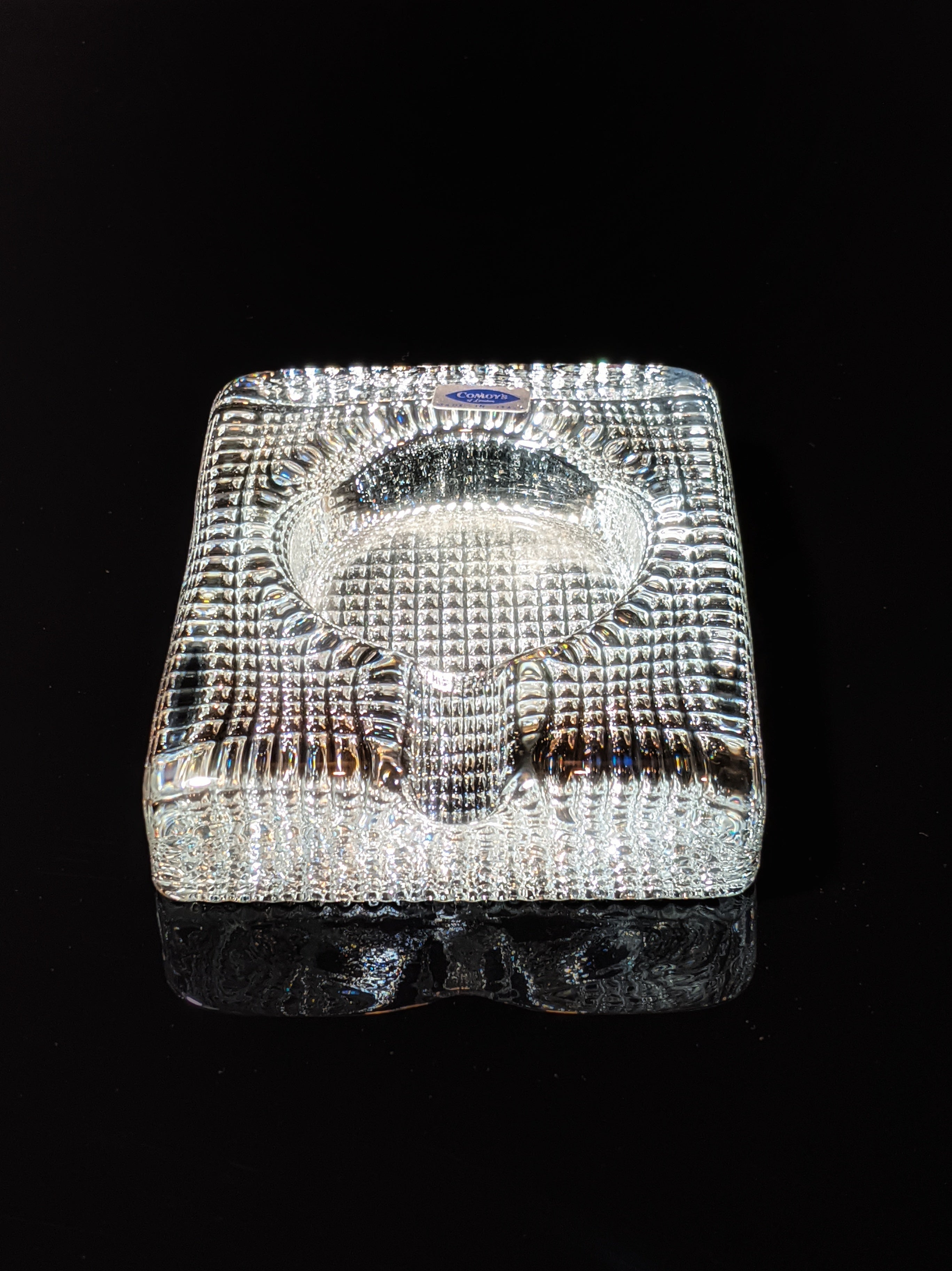 Comoy's of London Glass Cigar Ashtray made in Italy