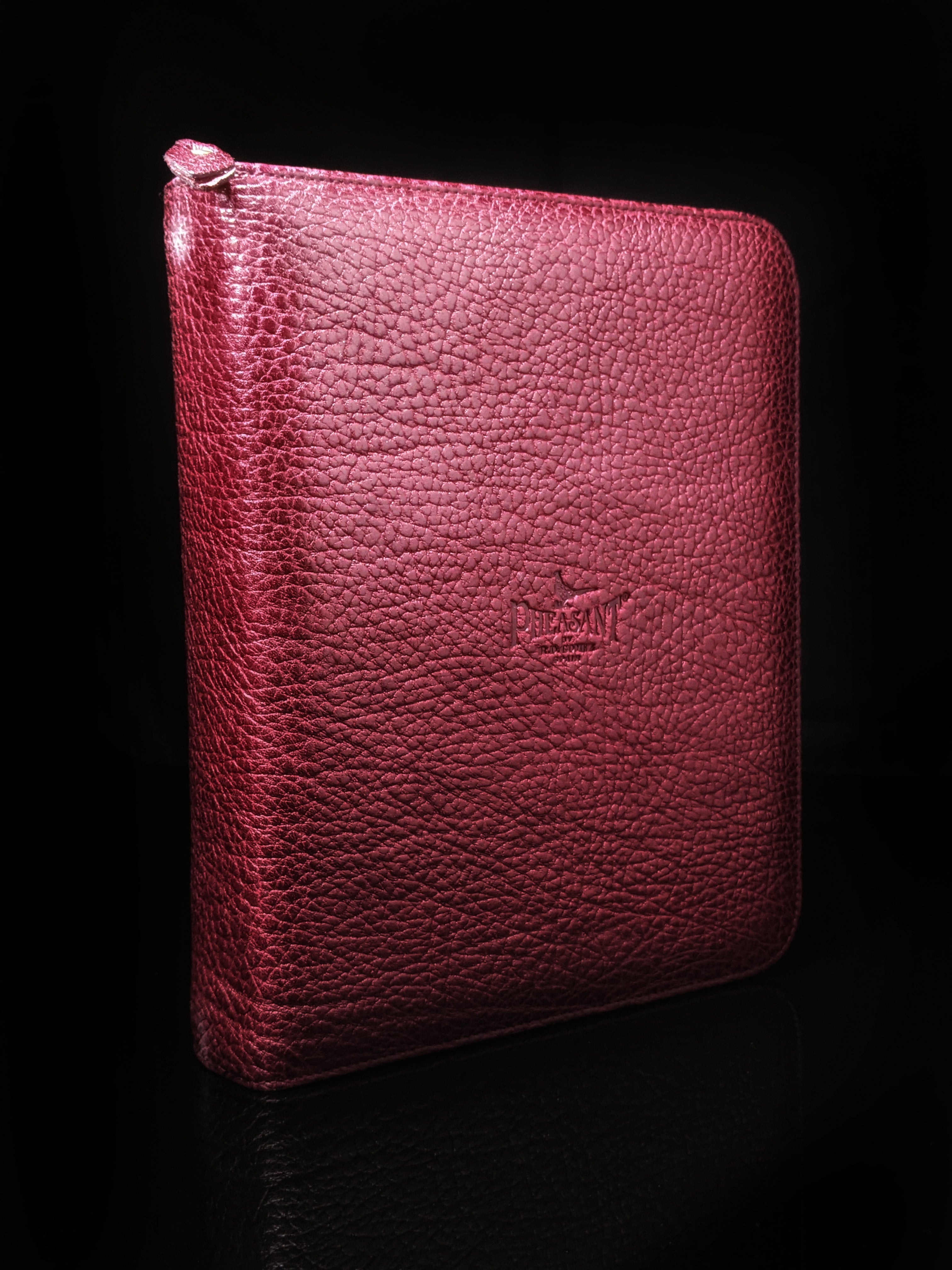 pheasant leather bordeaux carrying case NIB Made in Spain