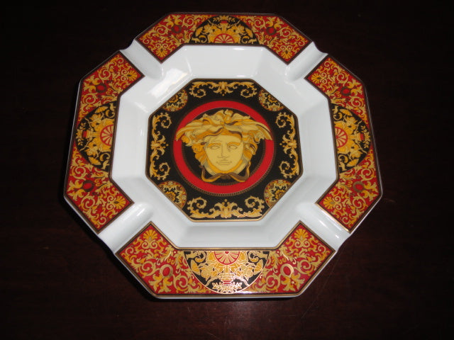 Versace Porcelain Medusa Ashtray 9”