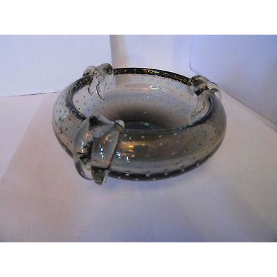 preowned light green bubbled ashtray with 3 rests