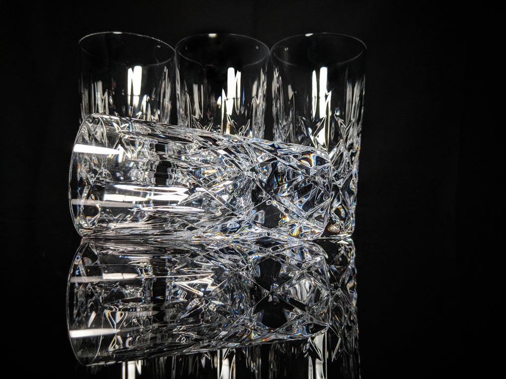 Faberge Clear Crystal Shot Glasses  Set of 4 NIB