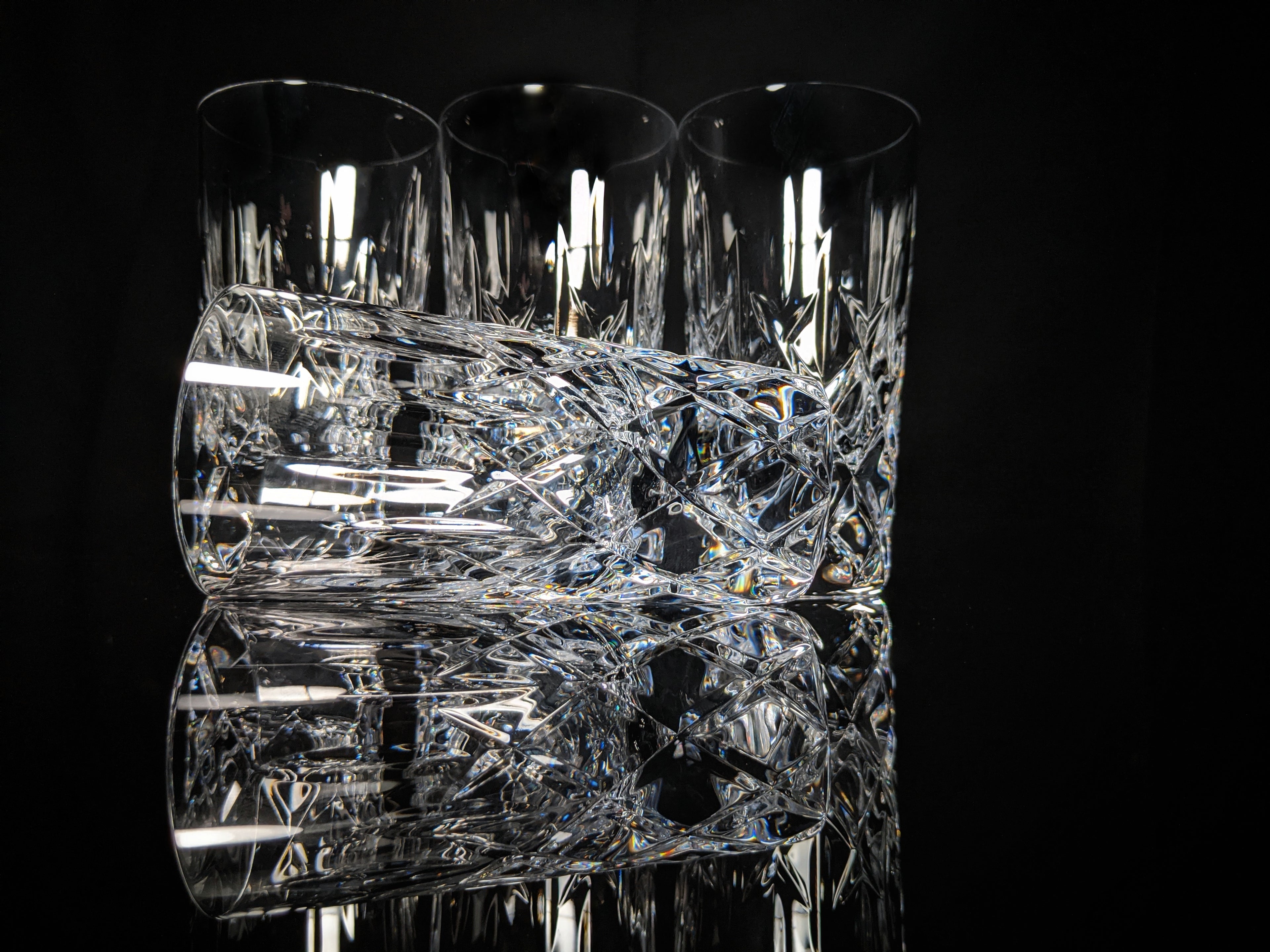 Faberge Clear Crystal Shot Glasses  Set of 4 NIB