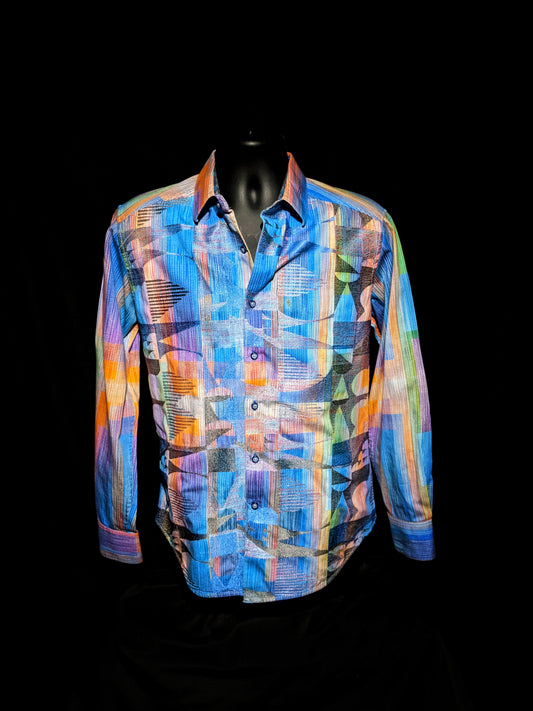 Robert Graham - Colorful Long Sleeve - Men's Medium Button Down Classic Fit