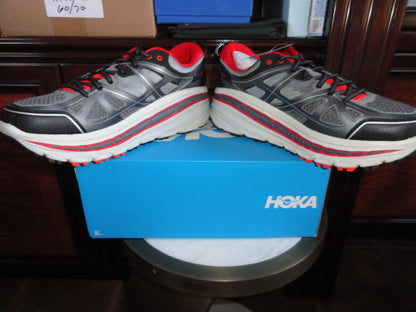 Hoka One One Men's Stinson 3 ATR Shoes 1008326 Grey / Orange Flash Size 12.5