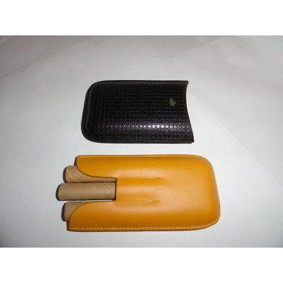 Cohiba Black & Gold Leather Cigar Case holds 3 Large