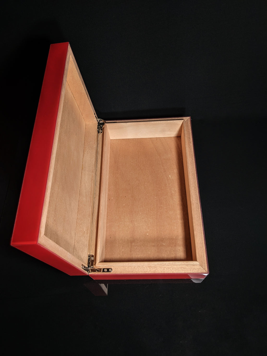 Red Lacquer Finish Wood Humidor Showroom Model