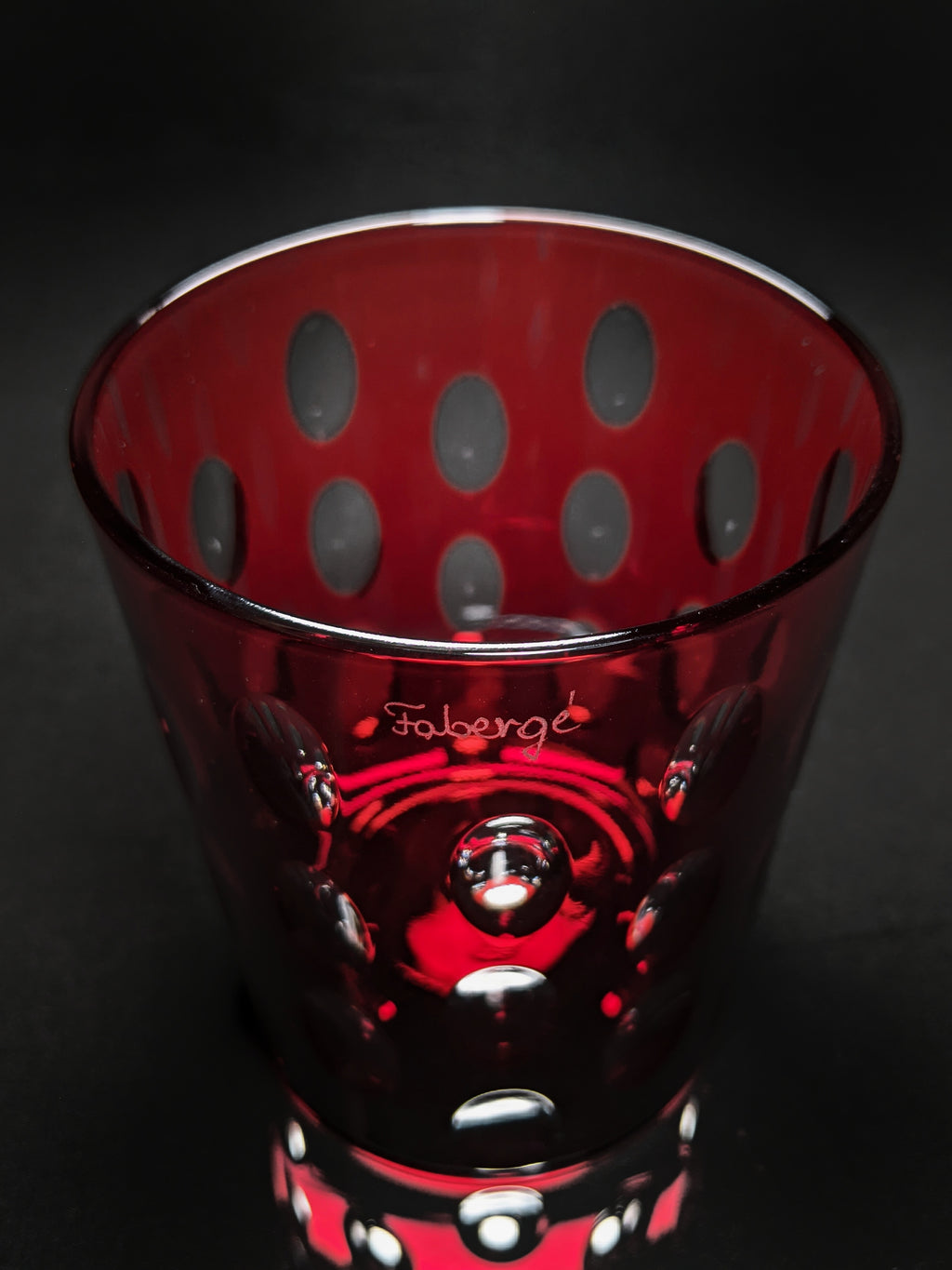 Faberge Colored Crystal Bubble Glasses