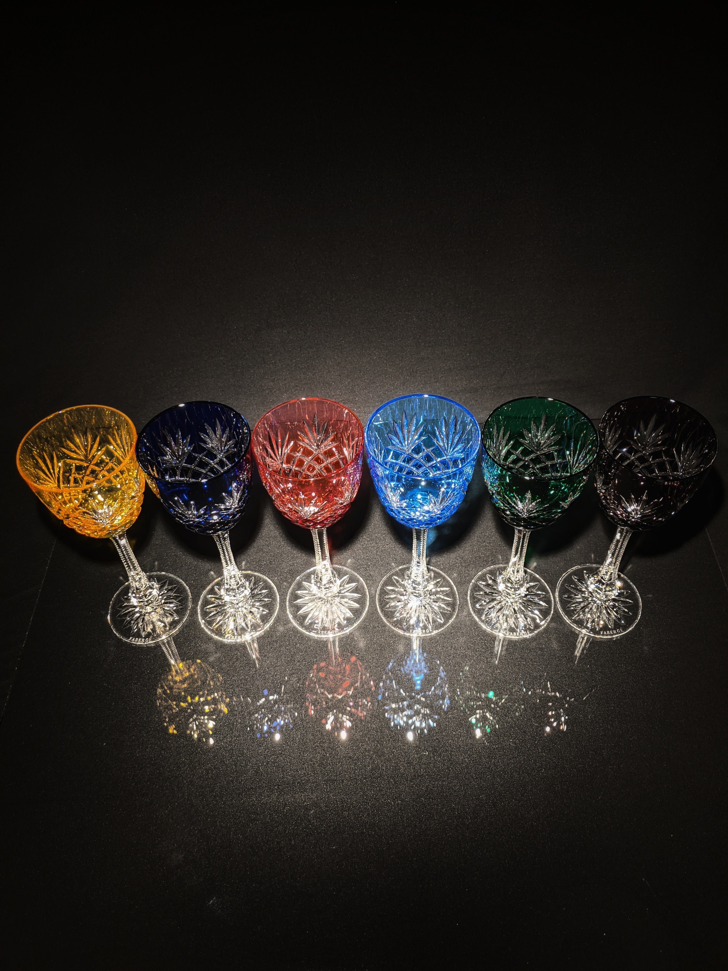 Faberge Odessa Colored Crystal Glasses