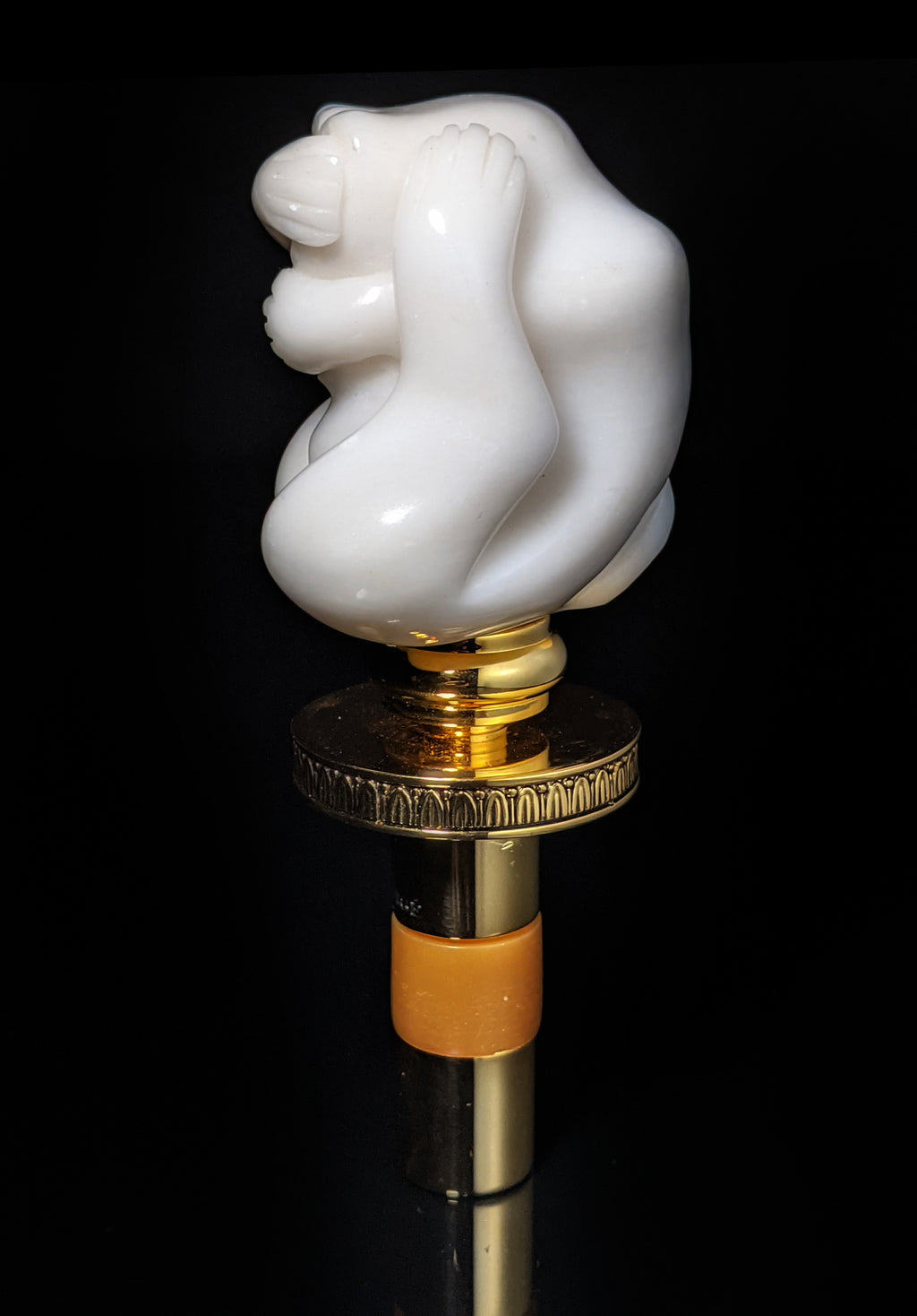 Faberge Monkey Hear No Evil -See No Evil Bottle Stopper NIB