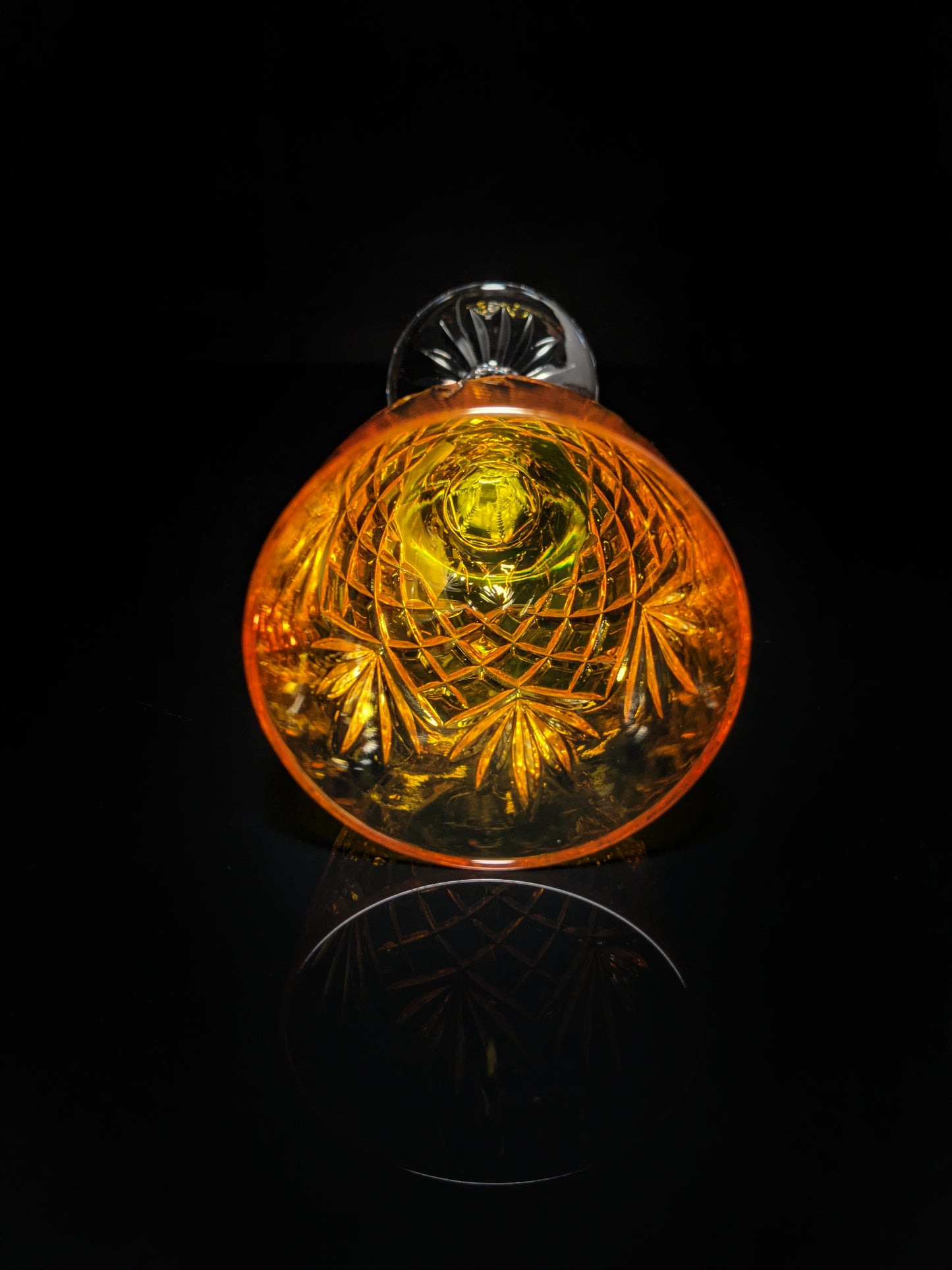 Faberge | Yellow Gold Odessa Hock Crystal Wine Glass. 8 3/8 H by 3" Rim