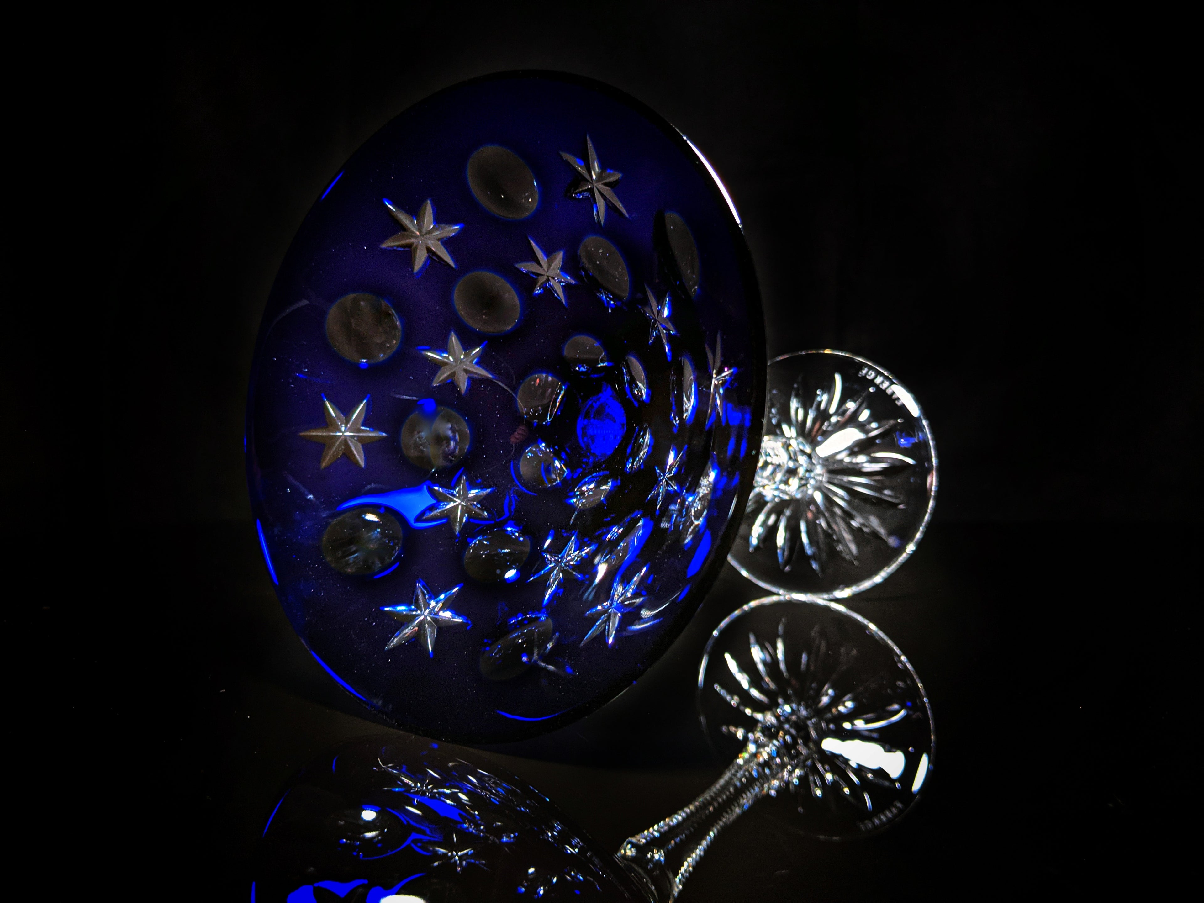 Fabergé Na Zdorovye Cobalt Blue Crystal Martini Glass