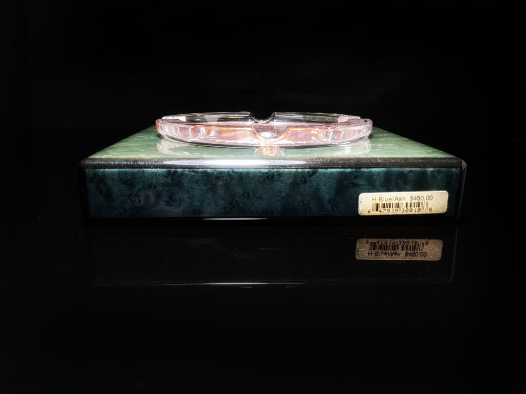 green burl wood ashtray new in the box