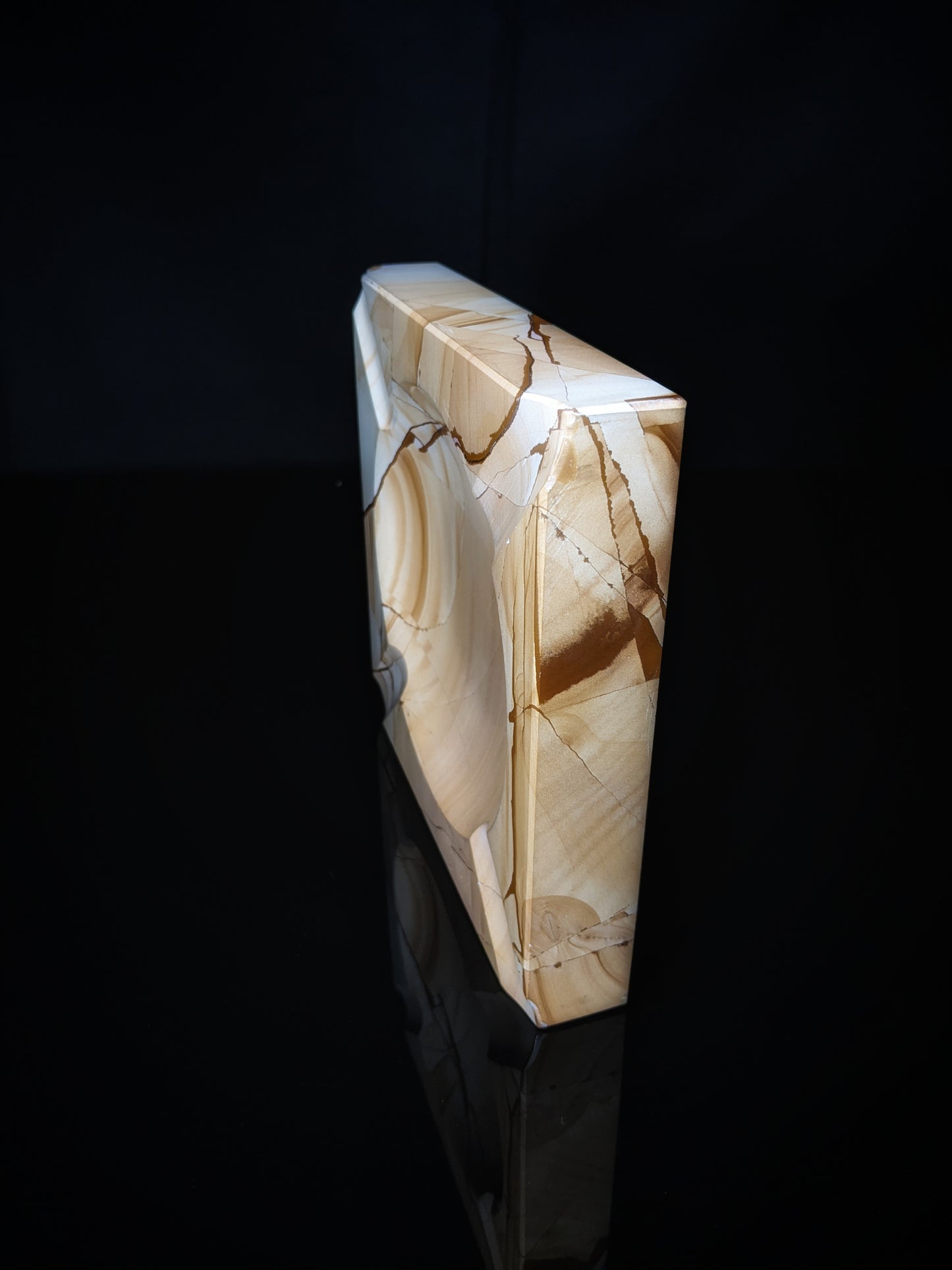 Natural Marble Square Cigar Ashtray 7" square NIB