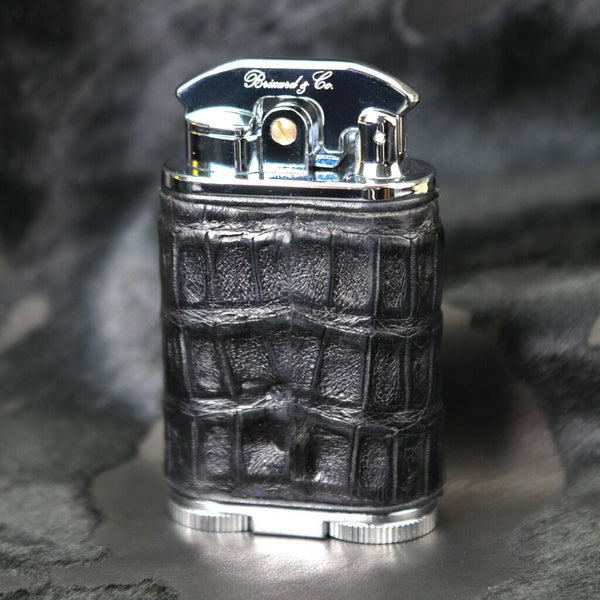 Brizard and Co Gatsby Table Lighter -Black Caiman NIB