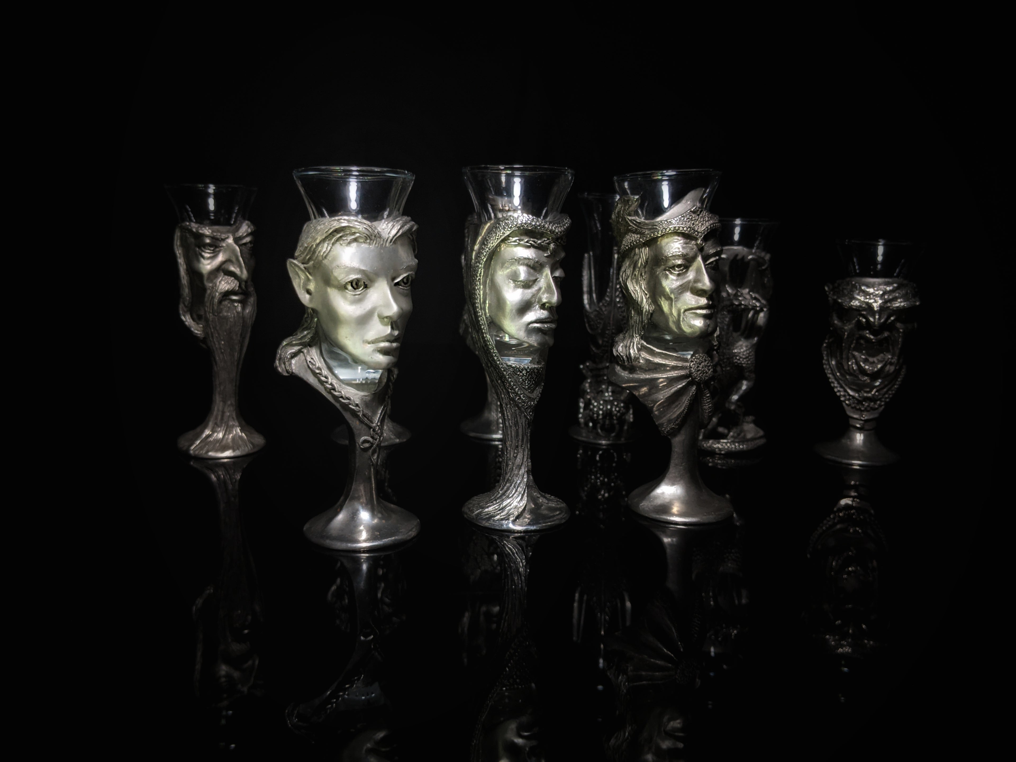 Royal Selangor Lord of Rings  Pewter  Shot Glasses   Set of 9