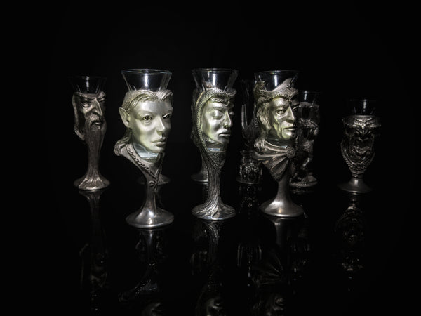 Royal Selangor Lord of Rings  Pewter  Shot Glasses   Set of 9