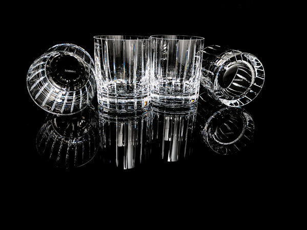 Faberge Atelier Crystal Collection  Highball Glasses set of 4 NIB  5 1/4" H x 2 7/8" W