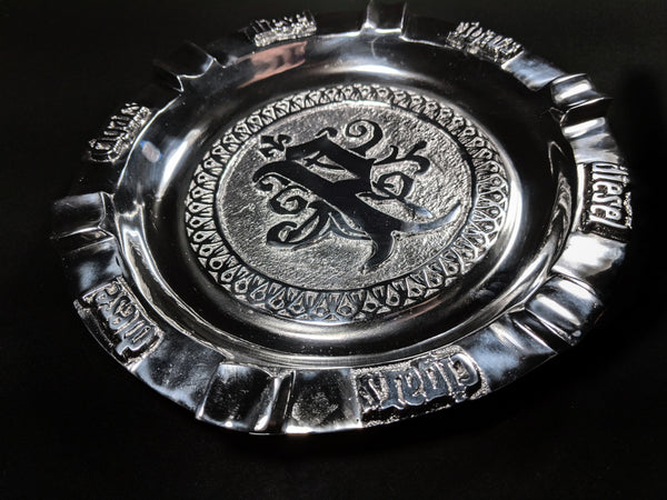 Drew Estates Polished Pewter 9 " cigar ashtray with 5 slots for your cigars