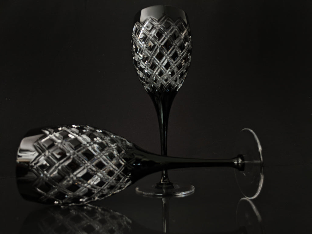 AJKA Athenee Black Onyx Crystal Goblets