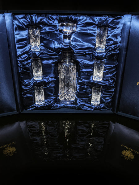 Faberge Monte Carlo  Crystal Vodka Decanter with 6 shot glasses