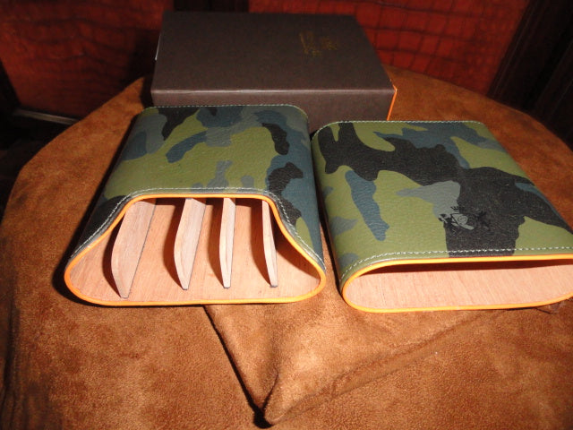 Brizard and Co. Golfer’s Case (Show Band 5) — Camouflage & Orange Leather, New in Box