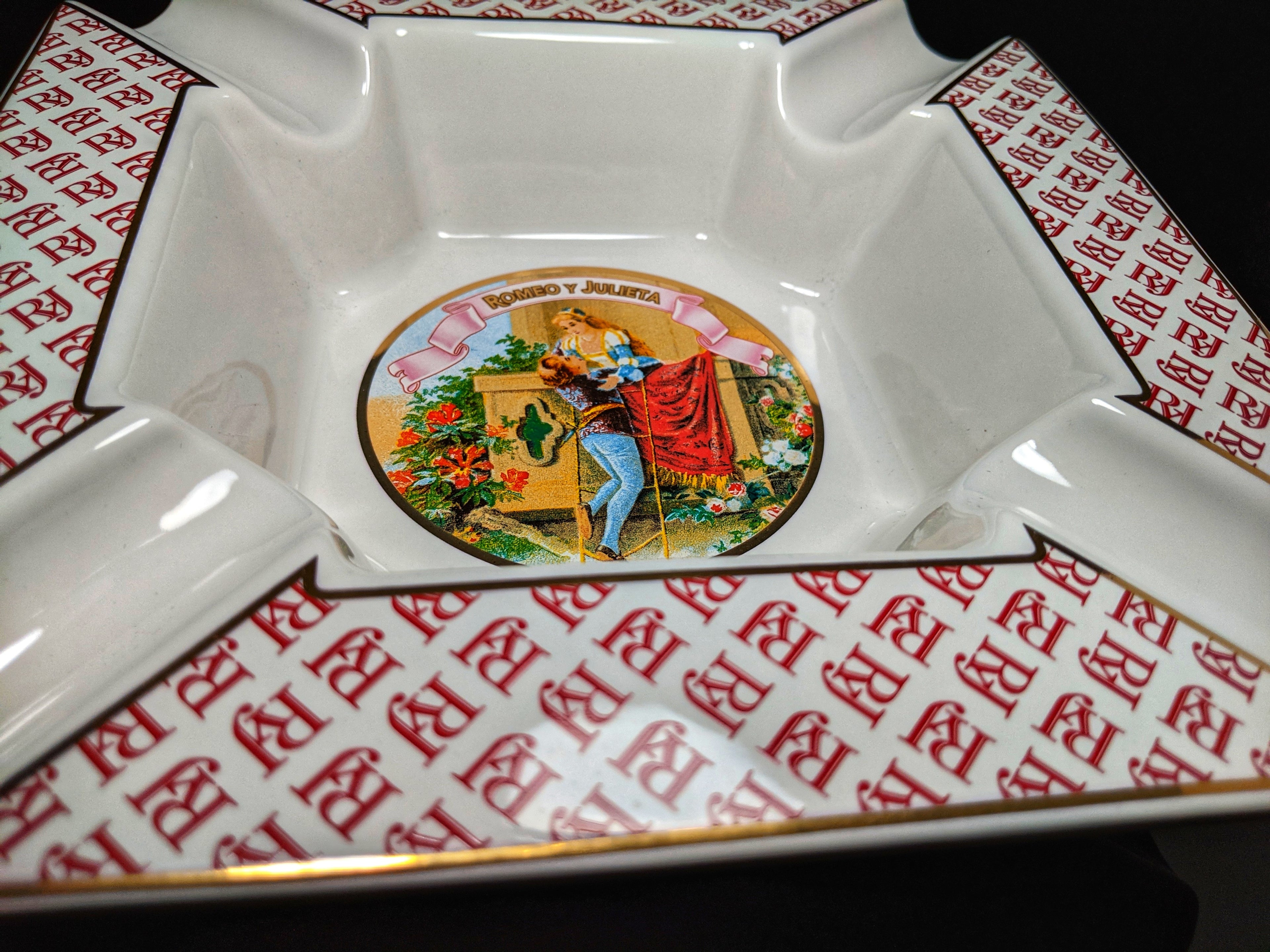 Large Ceramic Cigar Ashtray 9" Square