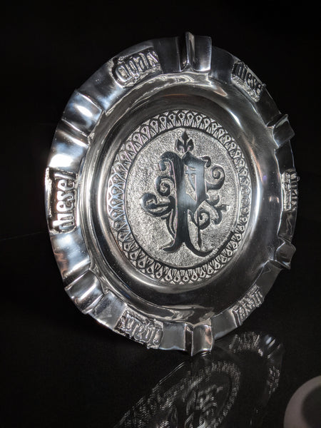 Drew Estates Polished Pewter 9 " cigar ashtray with 5 slots for your cigars