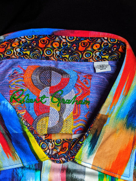 Robert Graham  Prism Effect Classic Fit Short Sleeve Shirt Size Medium