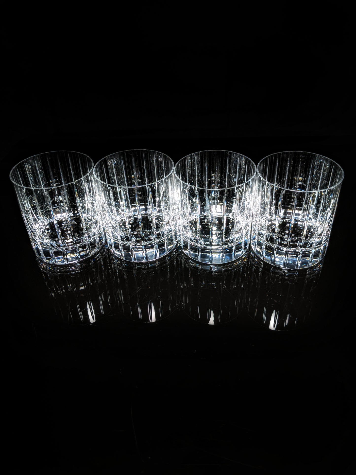 Faberge Atelier Crystal Collection  Highball Glasses set of 4 NIB  5 1/4" H x 2 7/8" W