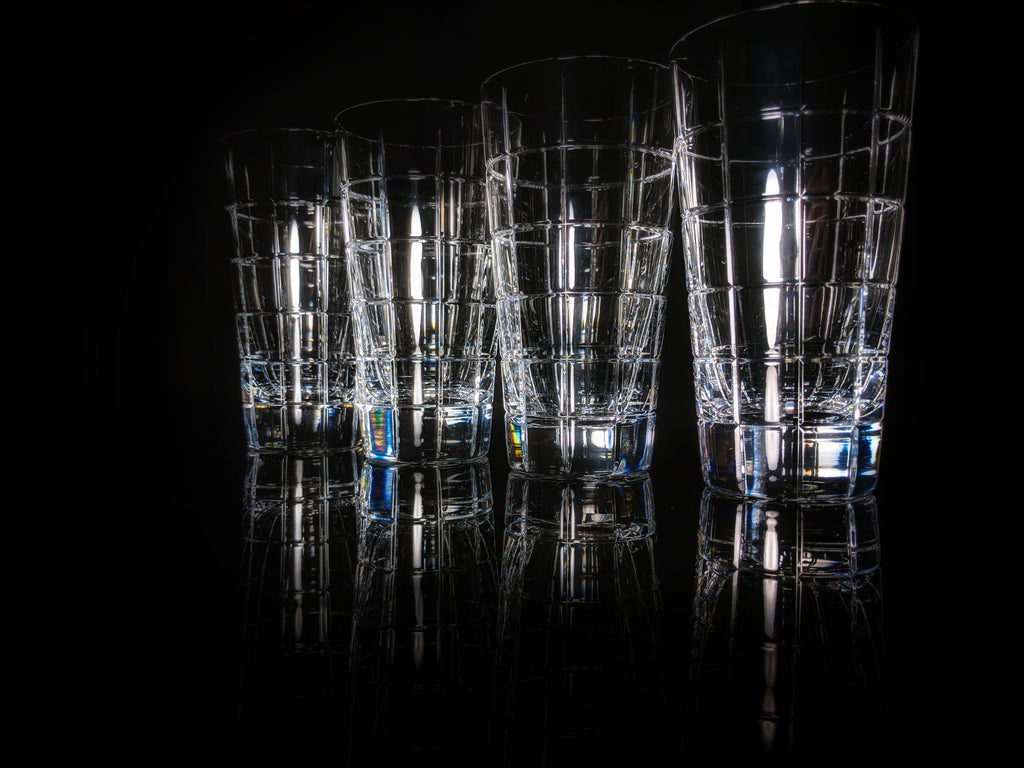 Faberge Metropolitan Double Old Fashion Clear Crystal Glasses set of 4