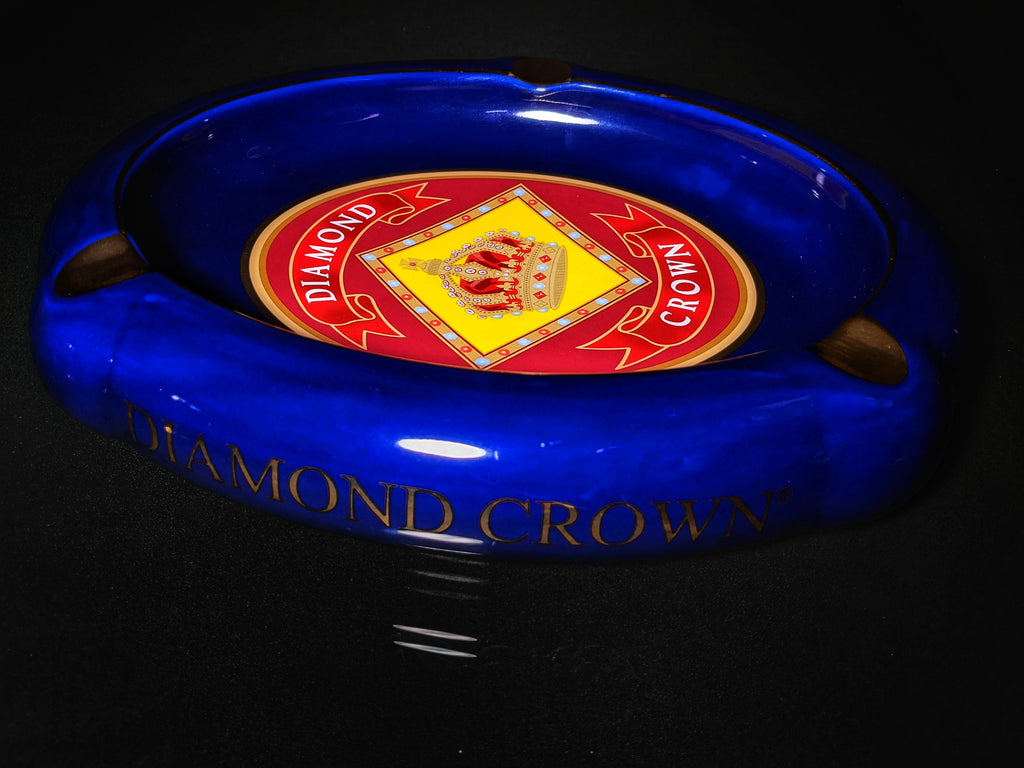 Diamond Crown Blue Ceramic Ashtray