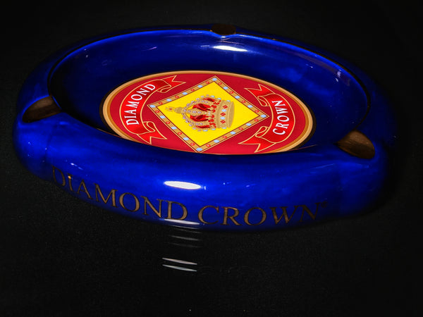 Diamond Crown Blue Ceramic Ashtray