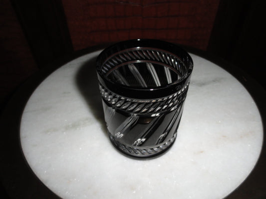 Faberge Marie Louise Black Crystal Old Fashion Glass