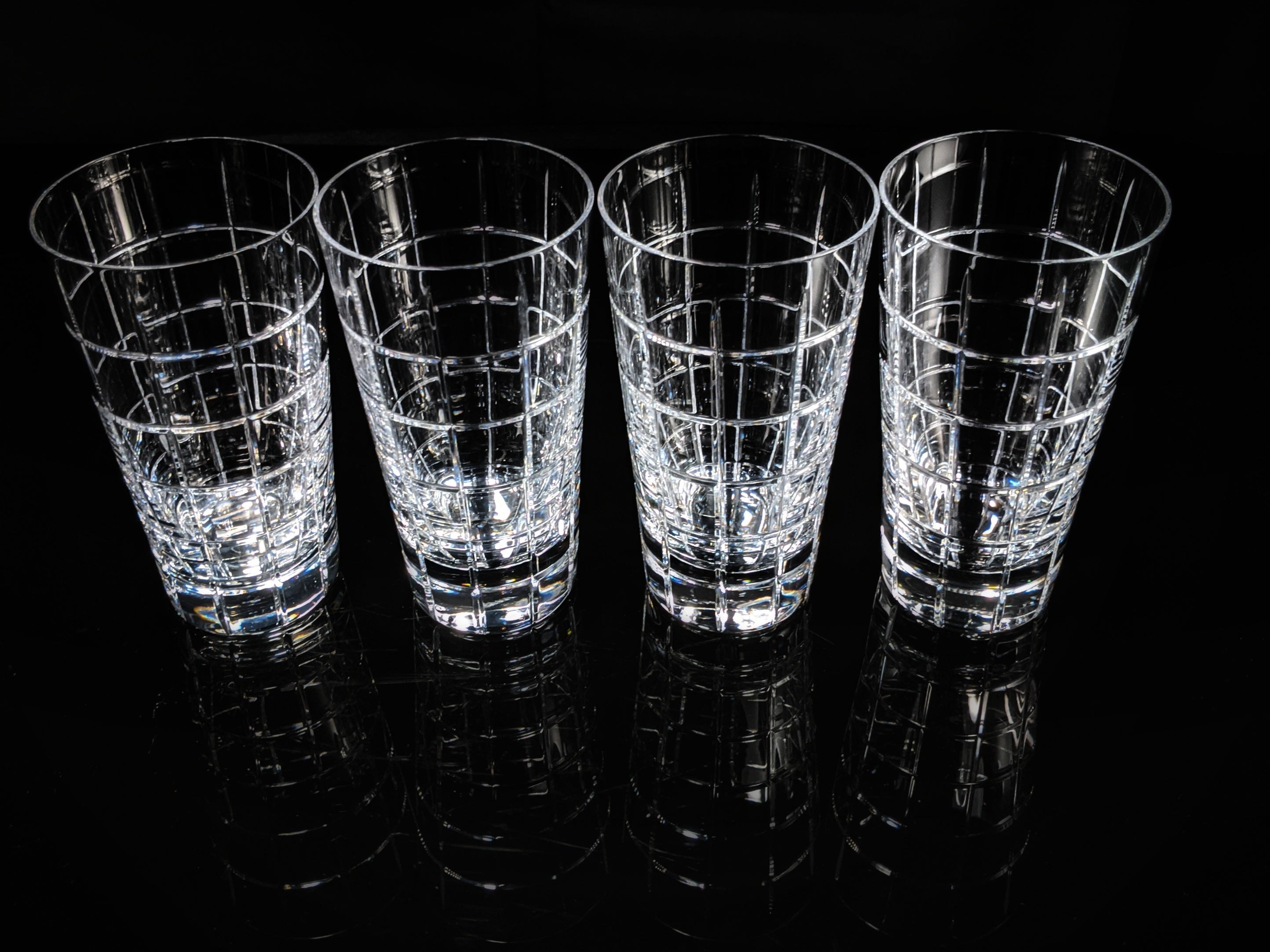 Faberge Metropolitan Double Old Fashion Clear Crystal Glasses set of 4