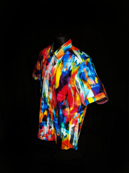 Robert Graham  Prism Effect Classic Fit Short Sleeve Shirt Size Medium