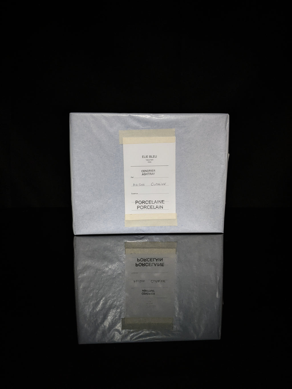 Elie Bleu Casa Collection Porcelain Ashtray with Gold Plated rests
